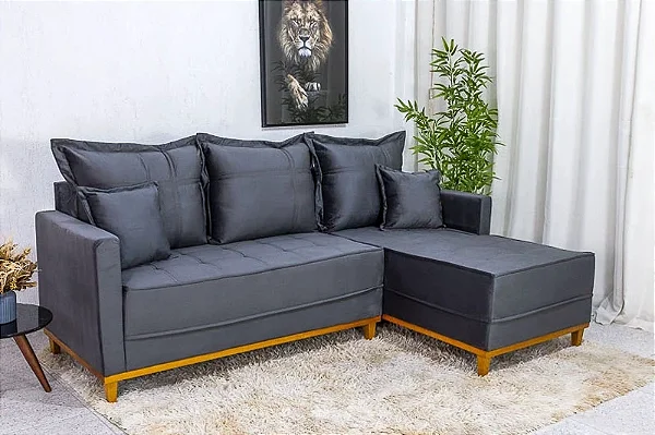 Sofá 3 Lug. Com Chaise Lado Esquerdo Milão Larg. 2.30m - Molas Ensacadas