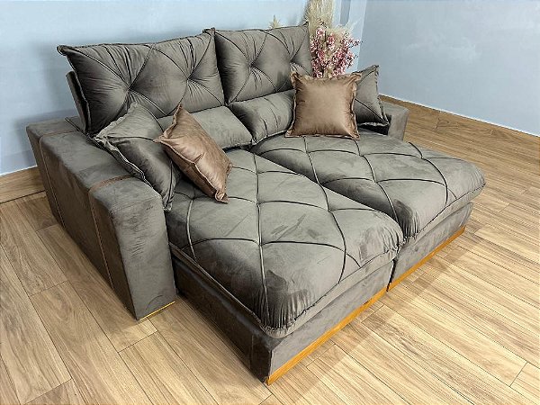 Retratil e Reclinável Gran Bello  2.00m D28 e Molas Ensacadas - Imperio Estofados