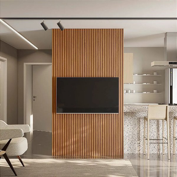 Painel Ripado Modular 1.40m  TV Até 60" Nature - Linea Brasil