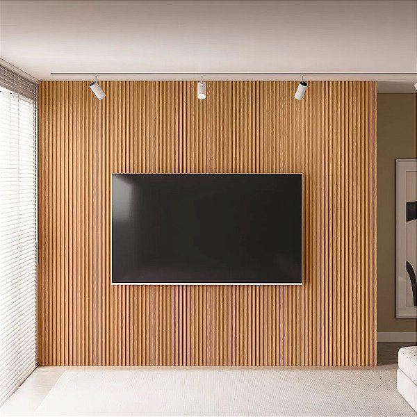 Painel Ripado Modular 3.00m  TV Até 75" Nature - Linea Brasil