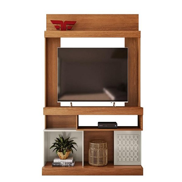Estante Mônaco 1.36m Tv até 55 Matte/Off White - Frade Móveis