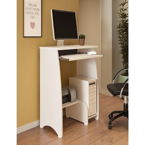 Mesa Para Computador Pixel Branco - Artely