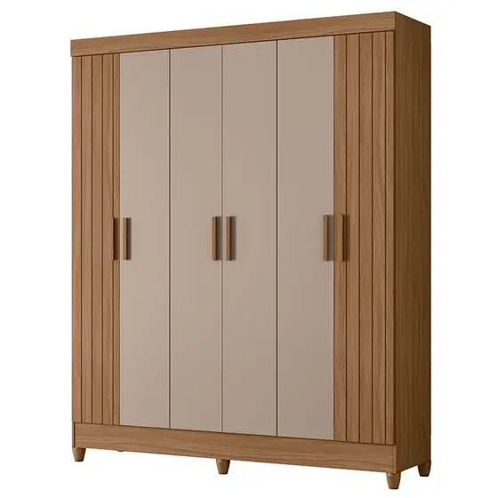 Roupeiro Uruguai 06 Portas 1.65m Carvalho/Fendi - Moval