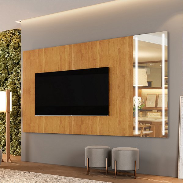Painel Vitrum 100% MDF 2.18m Tv até 75 Naturale - Mavaular