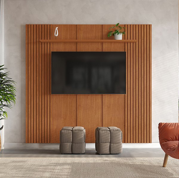 Painel Union 2.34m 100% MDF Tv até 75 Naturale - Mavaular