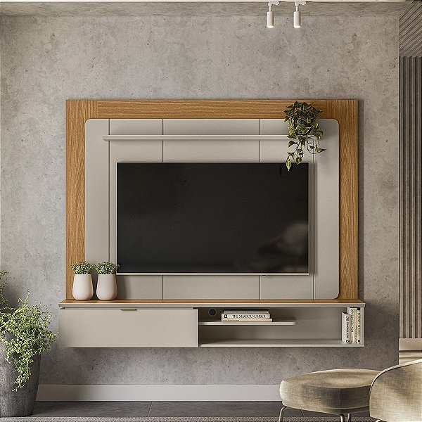 Painel Home até 65″ Lugano Nature/Off White - Linea Brasil