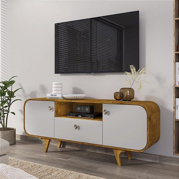 Rack até 75″ Noronha Naturale/Off White - Bechara
