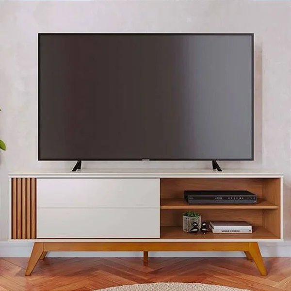 Rack Bancada Otawa Off/Freijó Para TV até 65" Larg. 1.60m - Colibri