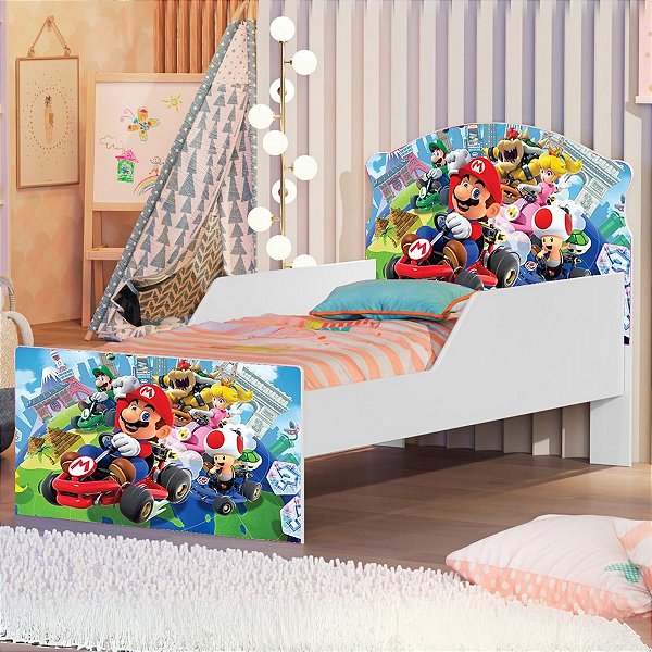 Mini Cama Juvenil Lívia 100% MDF (Menino) Super Mario 404195