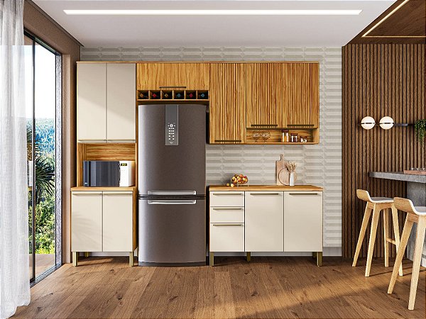 Cozinha Napoli 2.00m Amenoda /Off White - Rio Doce