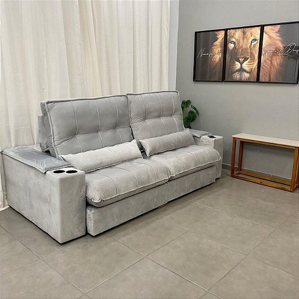 Retrátil e Reclinável Veneza 2.50m Espuma D28 e Molas Ensacadas - Zarat Estofados