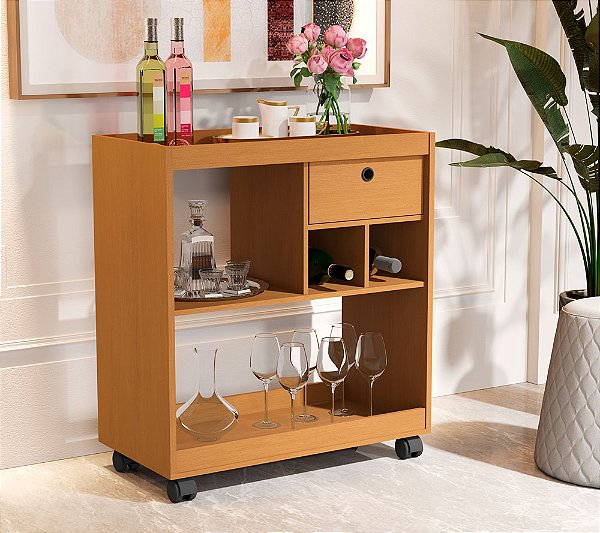 Aparador 4000 Com Rodinhas Nature - Bechara