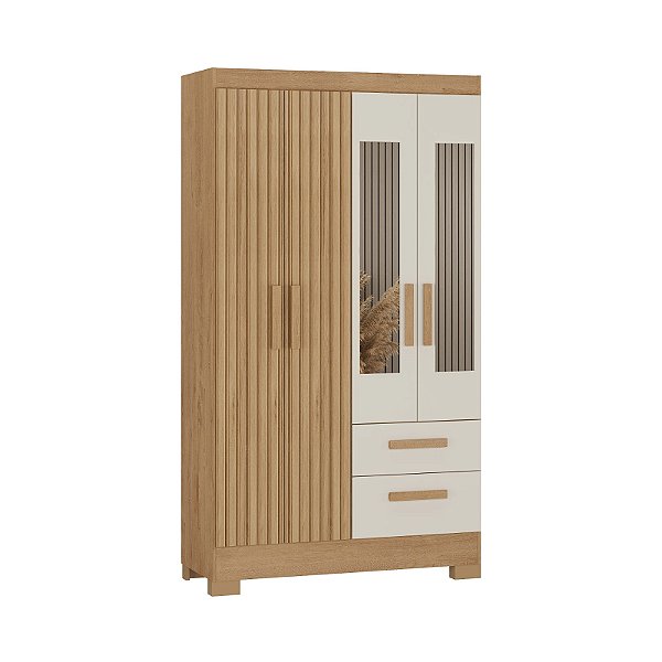 Roupeiro Fortaleza Plus 4P2G com Pés e Espelhos -  Atualle Moveis