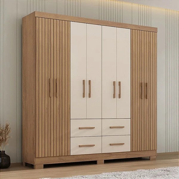 Roupeiro Itapema 8P2G com Pés 1.82m - Atualle