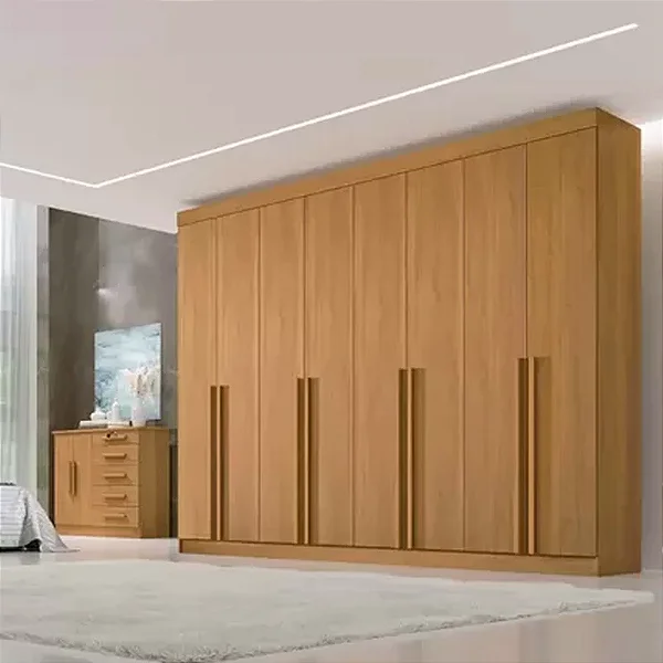Roupeiro Casal Daymond  8 Portas 8 Gavetas 100% MDF Larg. 2.75m - D Doro