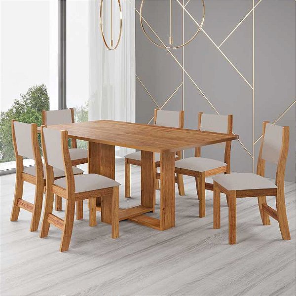 Sala Luar/Luna 160x80 com 6 Cadeiras Sol - Viero