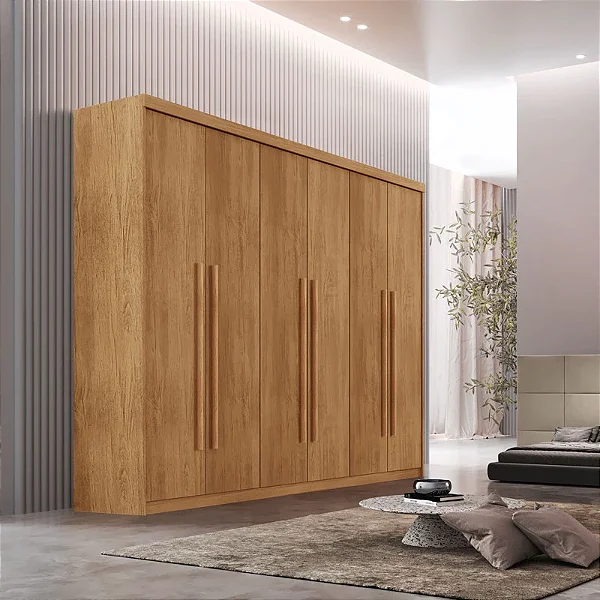 Roupeiro Hawaí 06P02G. 1.80m  100% MDF Nature - Rufato