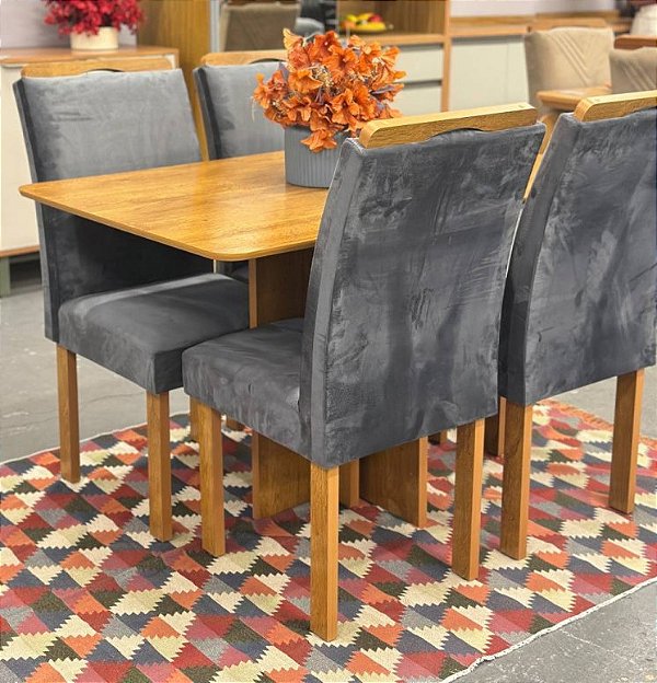 Mesa Salinas 120x80 com 04 Cadeiras Londres  - Cel Móveis