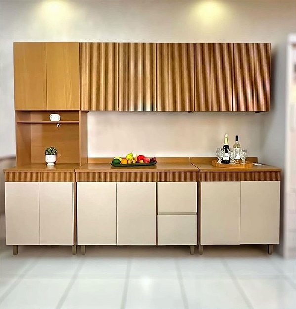 Cozinha Dakota Ripada 05 Peças 2.70m Valdemóveis