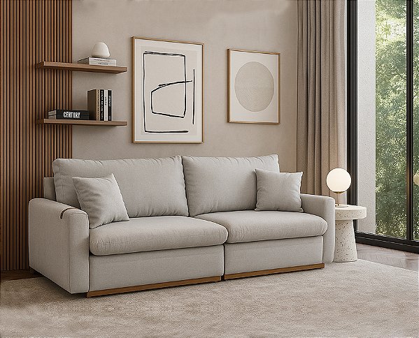 Sofá Cama Cristal 4 Lugares Retrátil 2.30m - Zarat Estofados