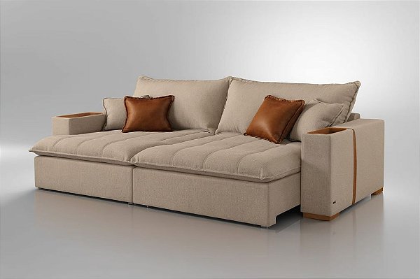 Sofá Cama Belize 2.20m em Linho