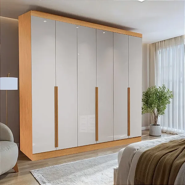 Roupeiro Alvorada 06P06G 100% MDF 2.70m Bianchi