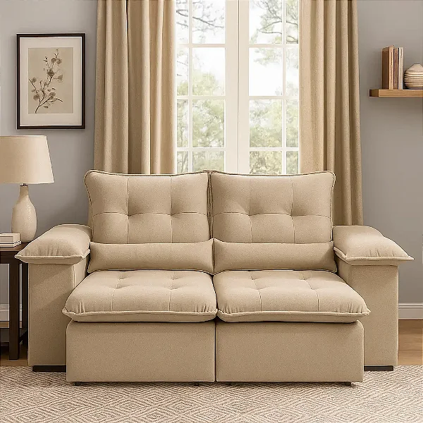 Retrátil e Reclinável Arsenal 2.00m em Linho