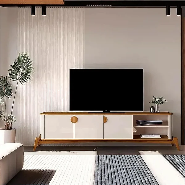 Rack Buriti 195cm para TV até 70 Polegadas 3 Portas JB Bechara