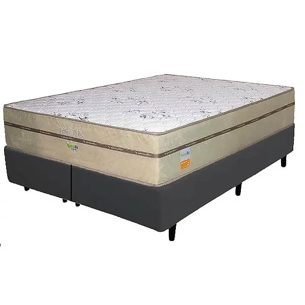 Base Box Bipartida com Colchão Toronto Ecotec Queen Molas Ensacadas 62x198x158