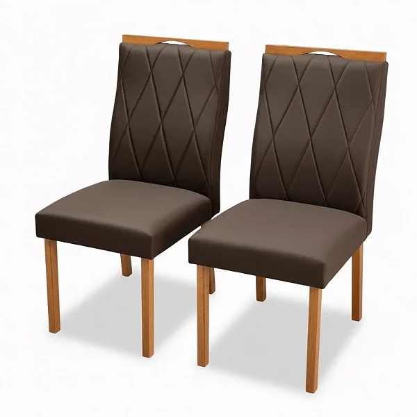 Caixa com 2 Cadeiras Lisboa Madeira Art Assento