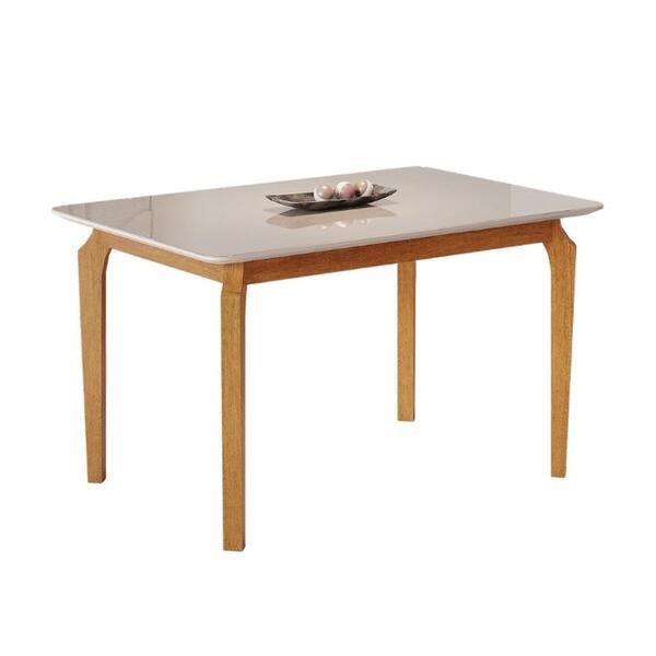 Mesa de Jantar Alegra c/Vidro 1.20×0.80 – Cinamomo/Off White