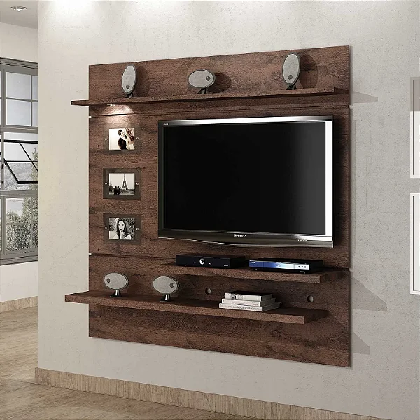 Painel Home Interativo 1.82m Tv 60 Castanho - Valdemóveis