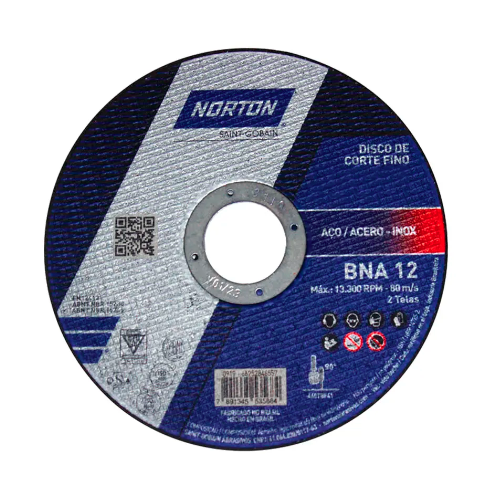 Disco corte 7" x 1.6" x 7/8" inox BNA-12 A36T T41 azul - NORTON