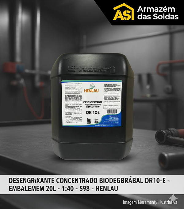DESENGRAXANTE CONCENTRADO BIODEGRADAVEL DR10-E - EMBALAGEM 20L - 1:40 - 598 - HENLAU