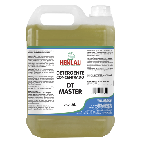 Detergente concentrado - DT MASTER - 5L - HENLAU