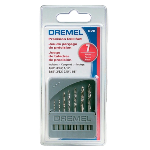 Jogo de Brocas Aço Rápido  com 7 Unidades - 628 - 2,8mm a 3,2mm - 26150628AE - DREMEL