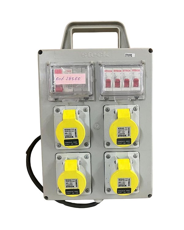 CAIXA DE SAIDA 04 TOMADAS 16A 110V - 28566 - STECK
