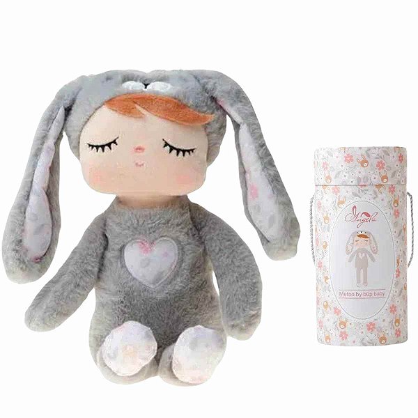 Boneca Metoo Páscoa Coelha Cinza Angela Plush Juju