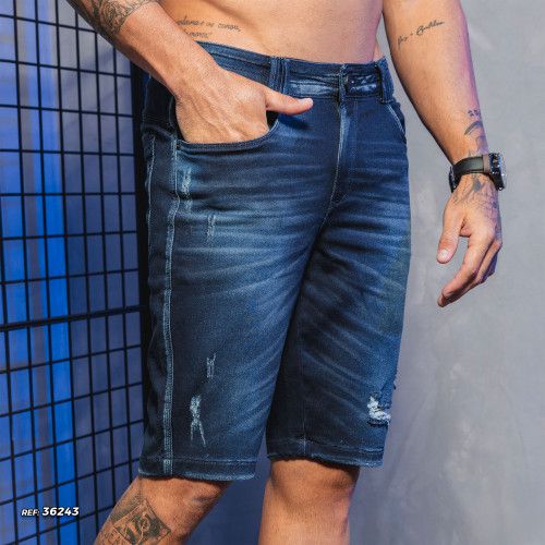 Bermuda masculina jeans moletom