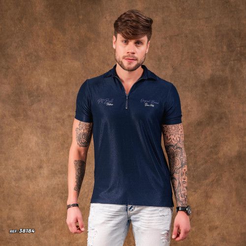 Polo masculina marinho