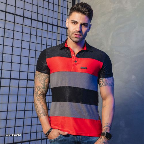 Camiseta gola polo masculina color