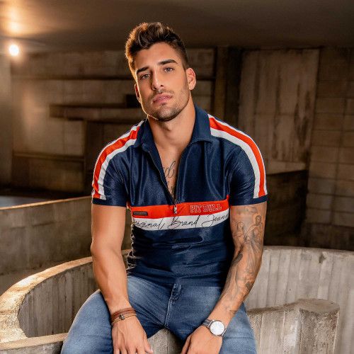 Camiseta masculina gola polo