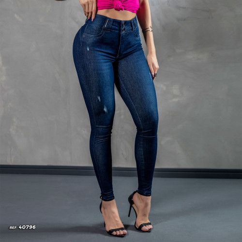 Calça jeans super skinny sem bolso