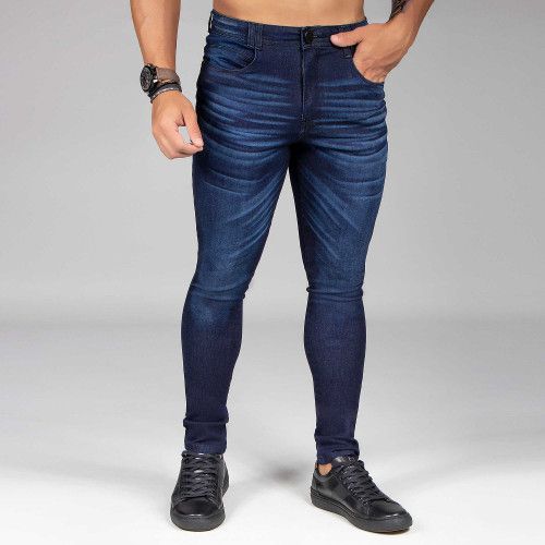 Calça masculina jeans escuro