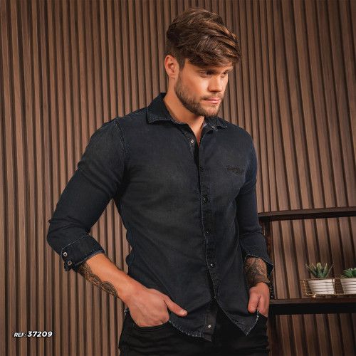 Camisa jeans masculina