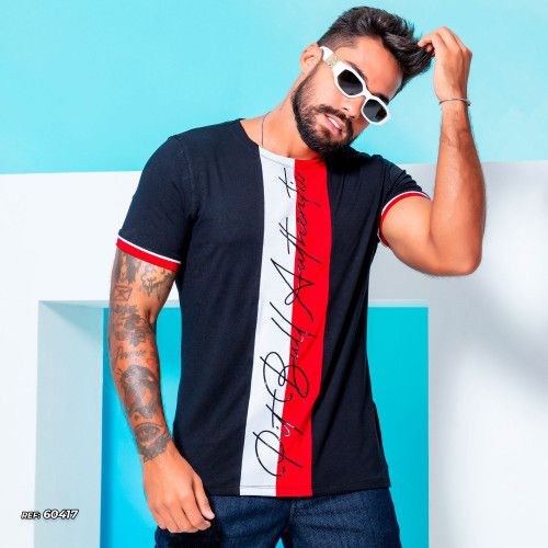 Camiseta masculina color block