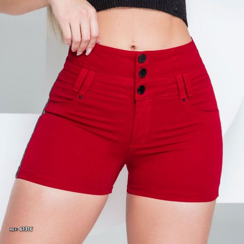Short vermelho modelador cintura perfeita