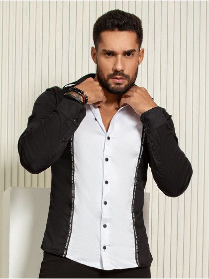 Camisa Masculina Color Block com Mais Estilo