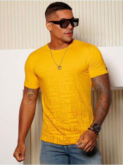 Camiseta Masculina Logomania com Degradê