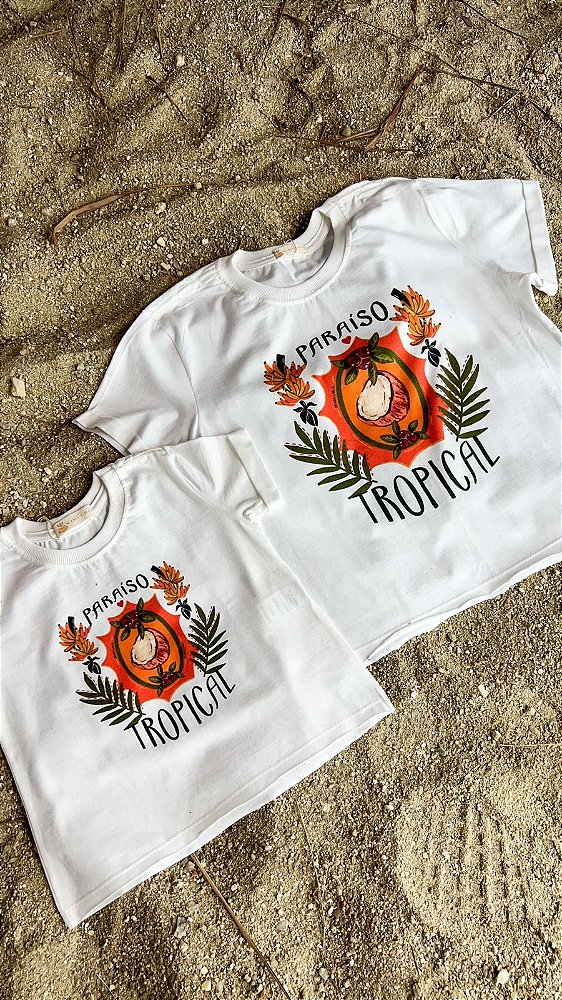 t-shirt filha - paraíso tropical